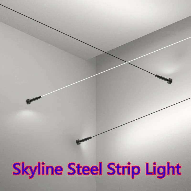 Skyline lineární zeď lampa svléknout se čeleď dekorace černá bílý ocel pult vila boční loď DIY délka LED strop lehký stříhání val