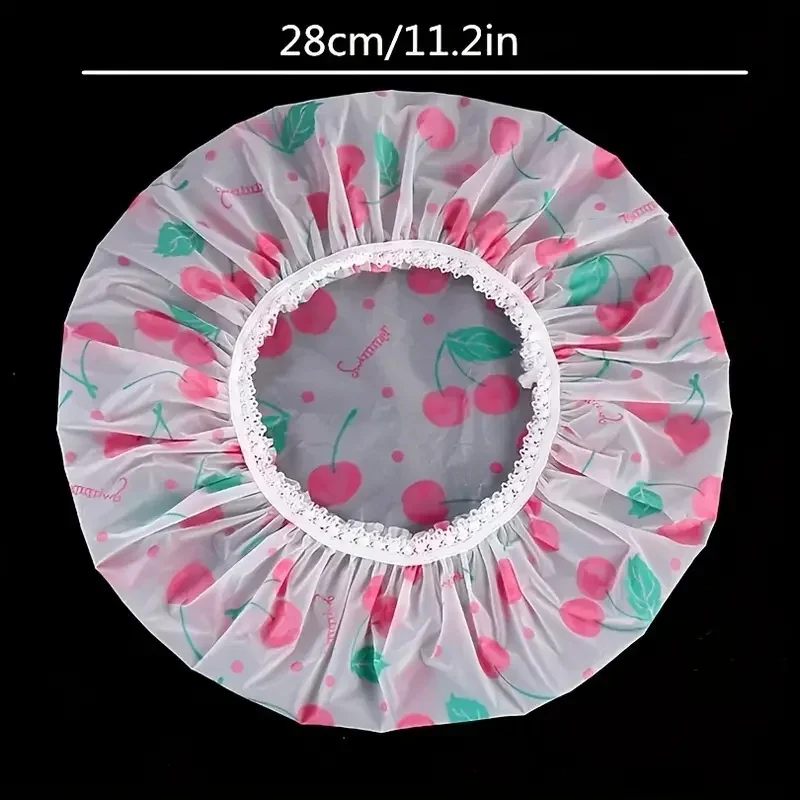 Waterproof Shower Cap Adjustable Printed with Elastic Band Women Spa Salon Bathroom Products