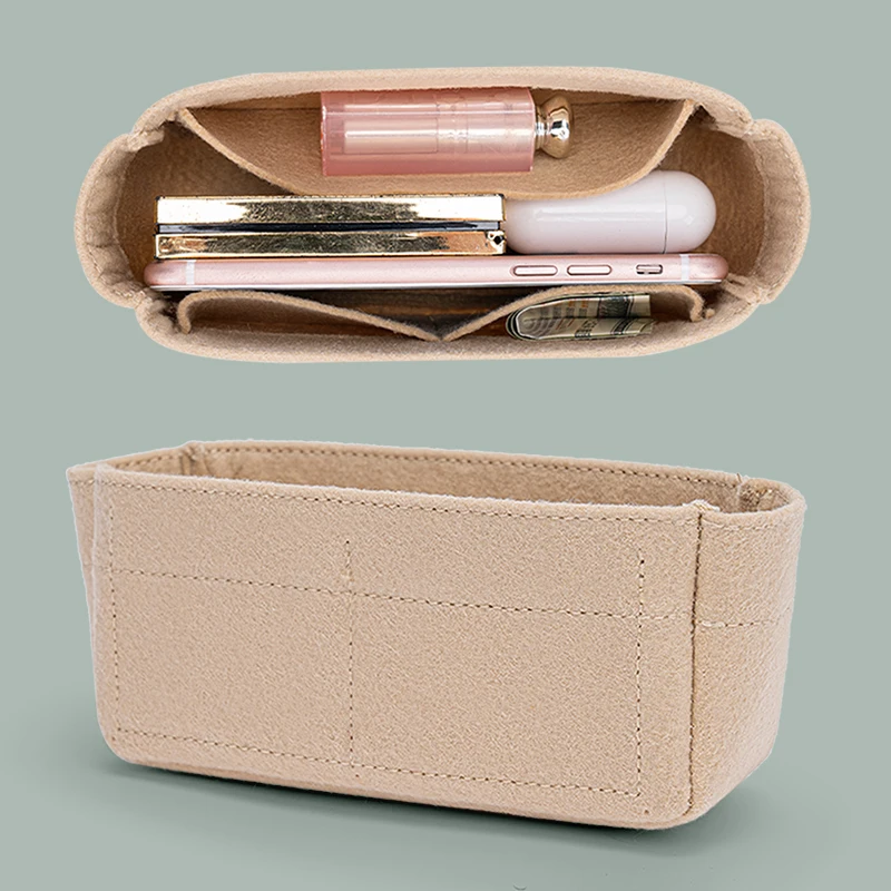 For Classic Handbag CF Flap Felt Cloth Insert Organizer Makeup Bag Travel Inner Purse Portable Cosmetic Bags