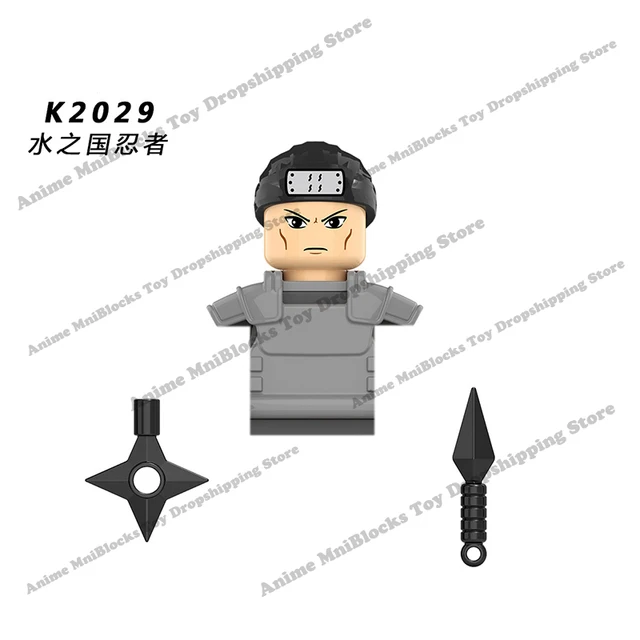 Naruto Sasuke Kakashi Akatsuki bricks Building Blocks Anime cartoon Mini Action Figures Heads Assembly Toys kids Birthday Gifts Dark Khaki
