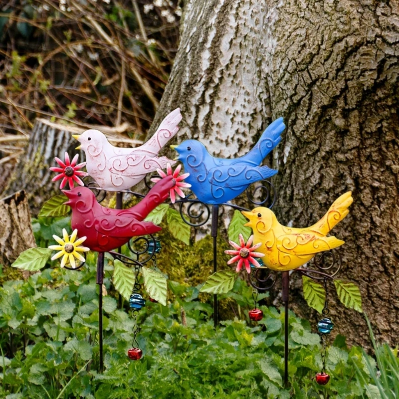 

Metal Bird Garden Stakes Add Fashion to Outdoor Decors Rustproof Ornaments F0T6