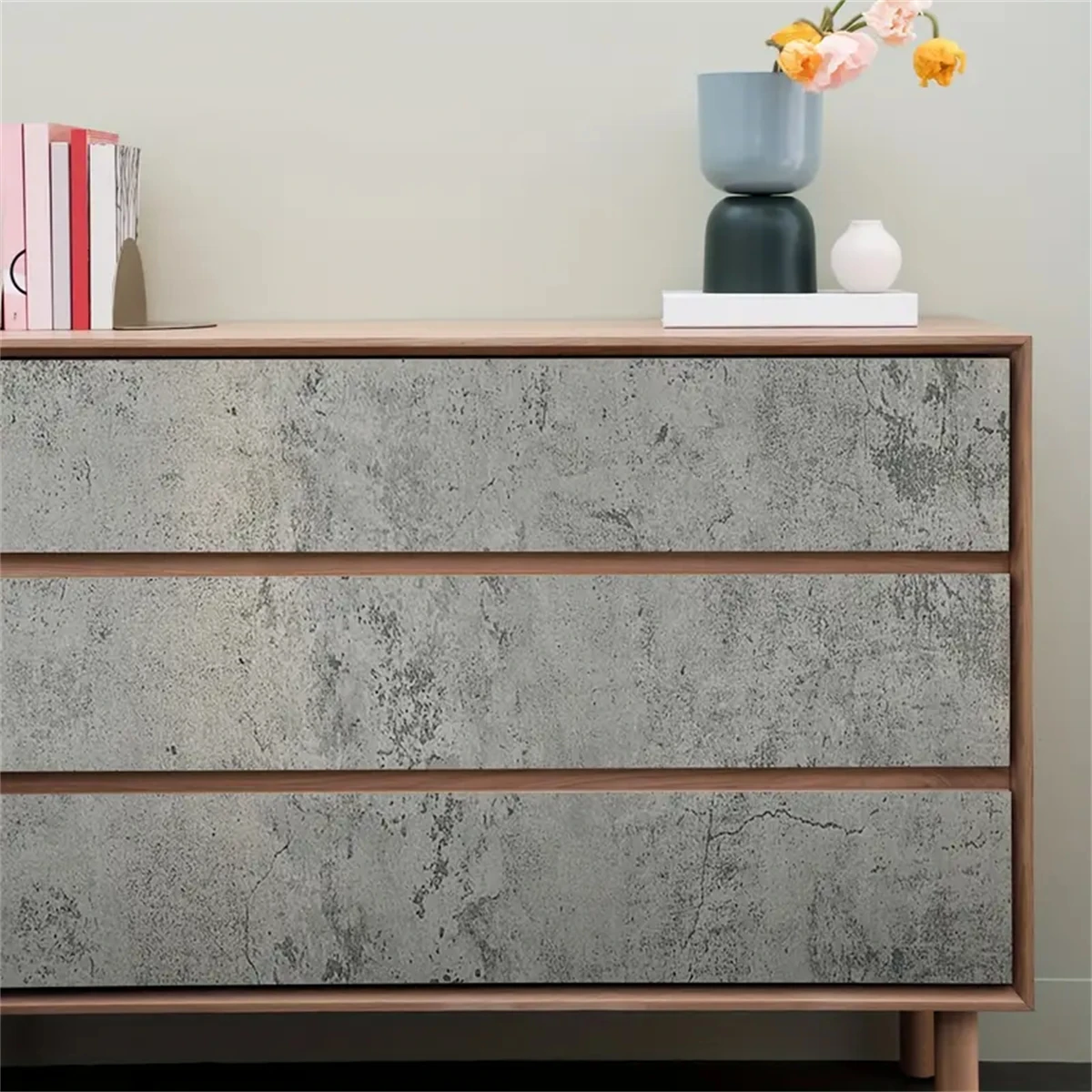 1PC 55CM  Wide Industrial Wind Self-adhesive Wallpaper Cement Gray Sticker Waterproof Retro Old Mottled Dark Gray Wallpaper 4