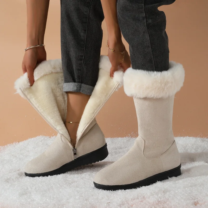 Winter sneeuwlaarzen voor dames gevoerd warm met ritssluiting_voghion.com