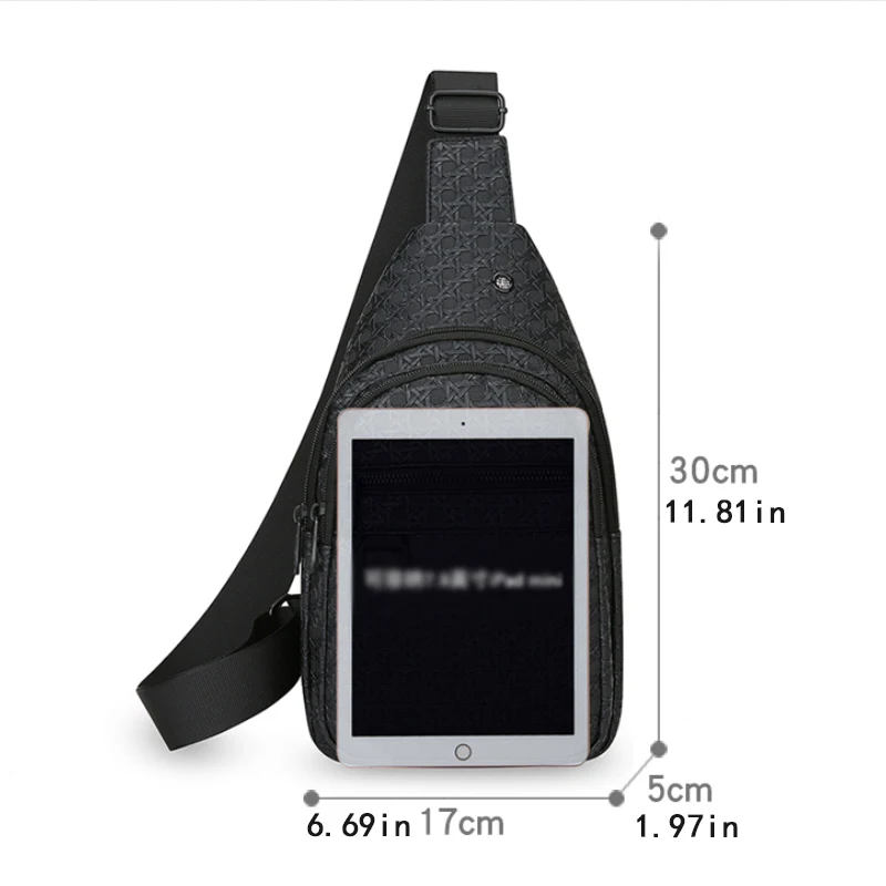 Men's chest bag - Crossbody bag - Adjustable shoulder strap - Unrestricted design - Ideal for travel, outdoor activities, and co