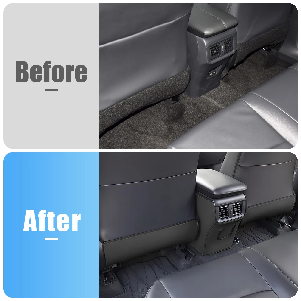 토요타 RAV4 XA50 2019 2020 2021 2022 2023 2024 RAV 4 하이브리드 가죽 카시트 등받이 보호 커버, 어린이  킥 방지 매트
