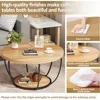 31.5" Round Coffee Table,  2-Tier Coffee Tables for Living Room,  Small Wood Coffee Table with Storage 4