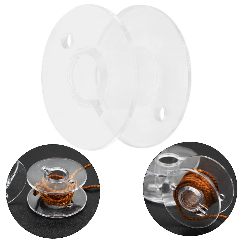 

10pcs Universal Sewing Machine Spools Plastic Clear Spools Replacement Suit For Elna For Janome Etc Accessories 2x2x1.1cm