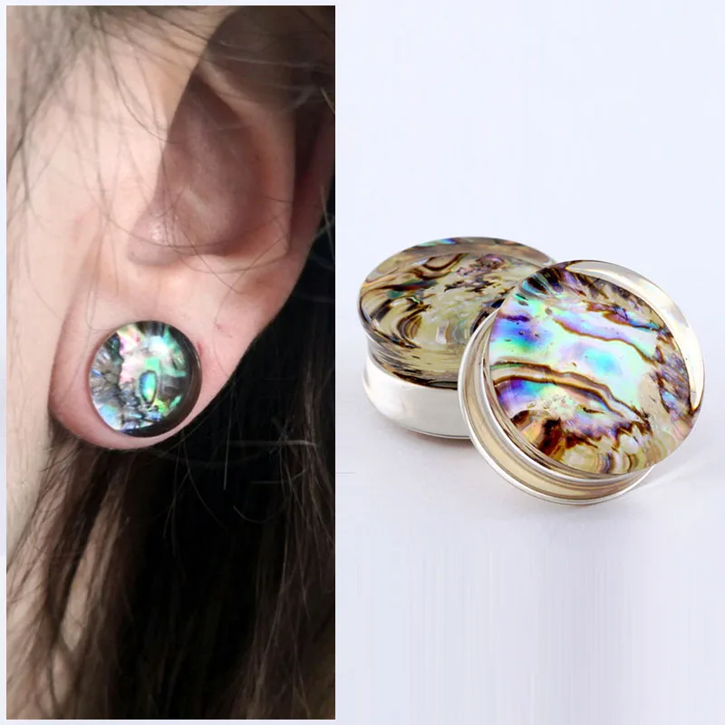 1Pc Shell Ear Tunnel Plugs. Jazz Drum Saddle Plugs and Gauges Flesh Piercing Expander Plug Earrings |