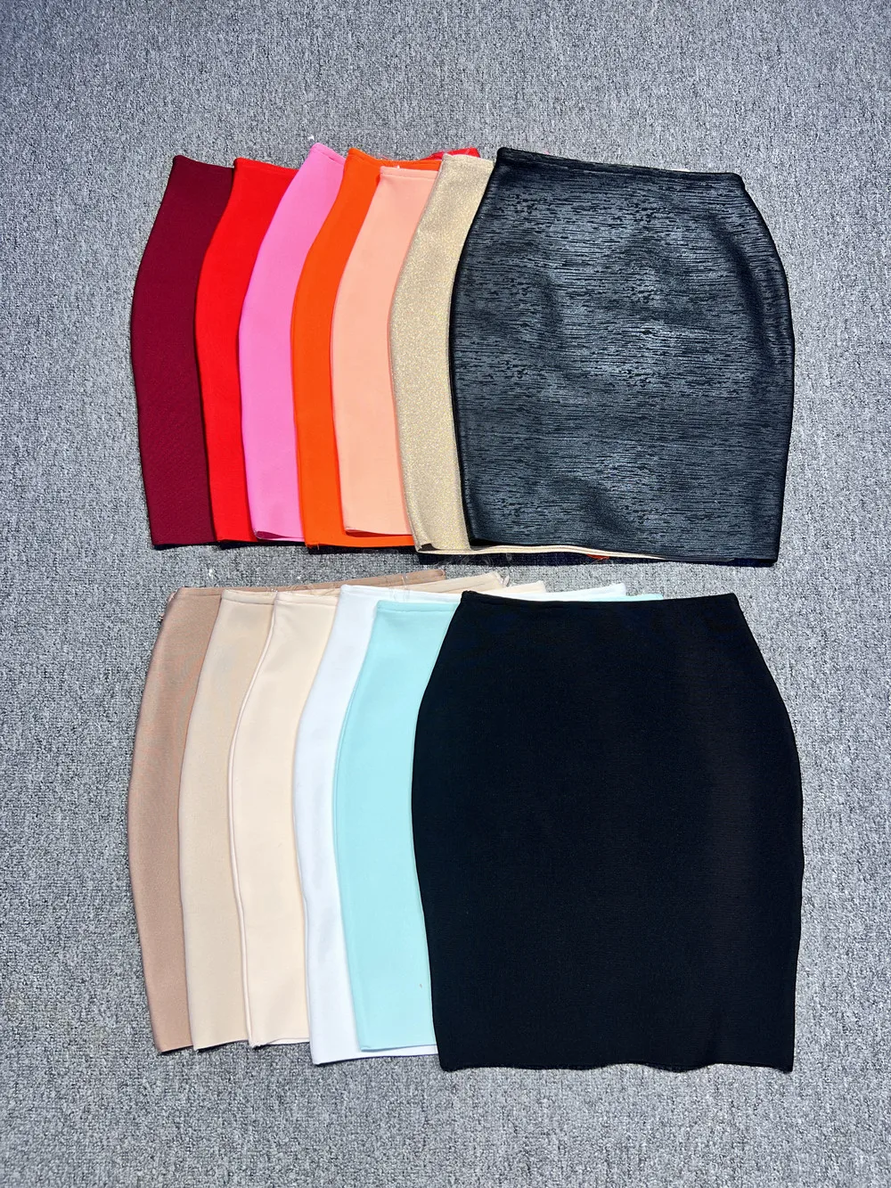 13Colors 50CM Length Women Elastic Knitted Bandage Bodycon Mini Skirts High Street Evening Club Party Pencil Skirt Wholesale 1