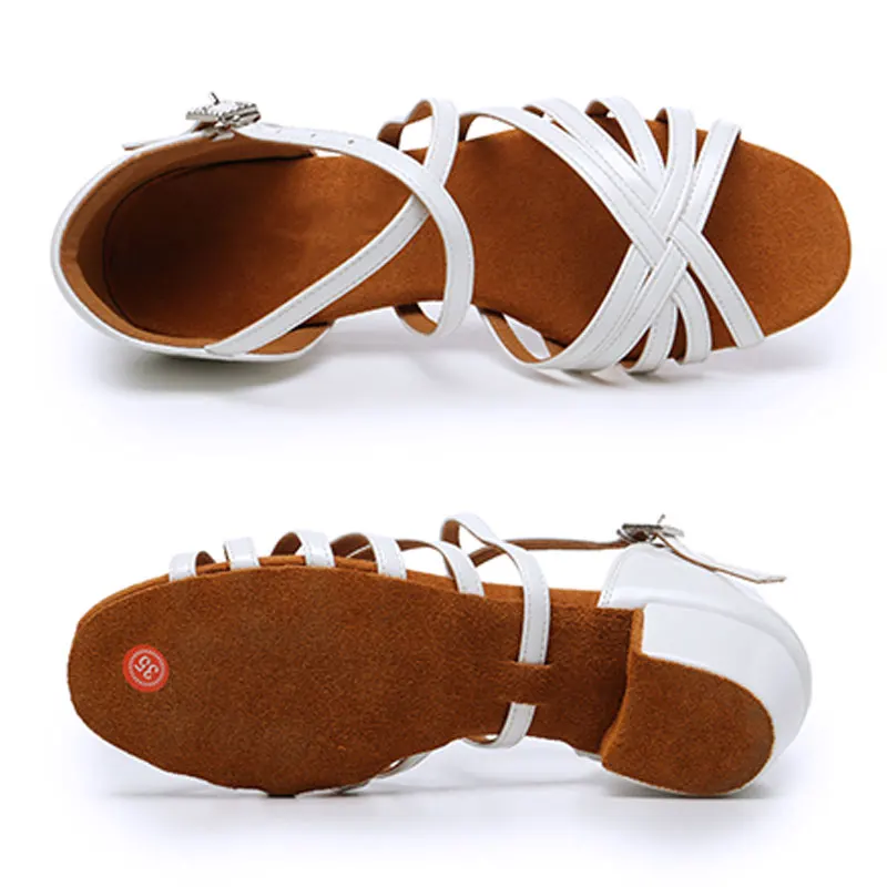 Diplip Girl's Dance Shoes Low Heel Latin Dance Shoes Ballroom Dancing Shoes Professional Tango Sandals Dance Shoes Latin Woman