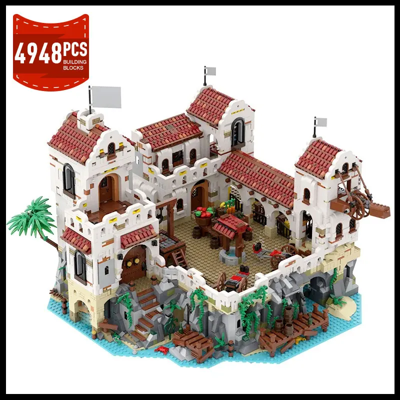 Moc City Architecture Eldorado Fortress Pirates Barracuda Bay Model Building Block Moc-49155 House Builder Brick Toys Gifts