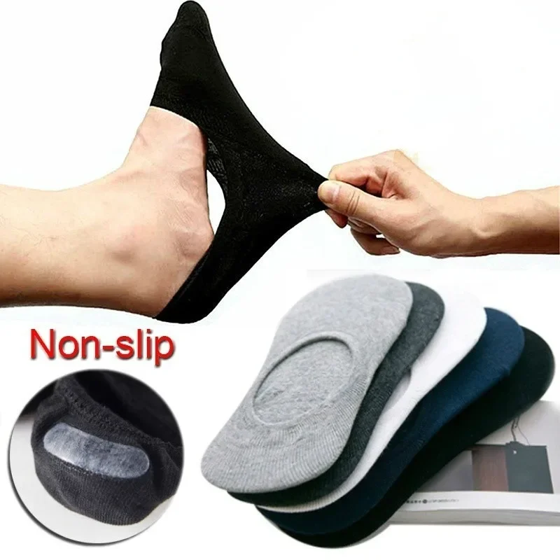 

Men Socks 1 Pair of Fashionable Men's Boat Socks Non-slip Invisible Inner Lining Soft and Breathable Cotton Socks Accessories