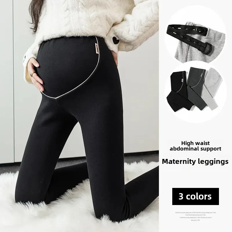 Autumn Fashion Maternity Leggings Versatile Outerwear Belly Support Pants Stylish Long Trousers for Pregnant Women