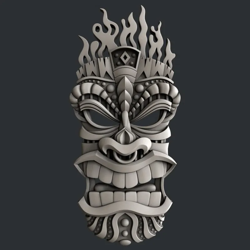 Totem 3D STL Model for CNC Router Engraving & 3D Printing Relief Support ZBrush Artcam Aspire Cut3D butcher block woodworking bench Woodworking Machinery