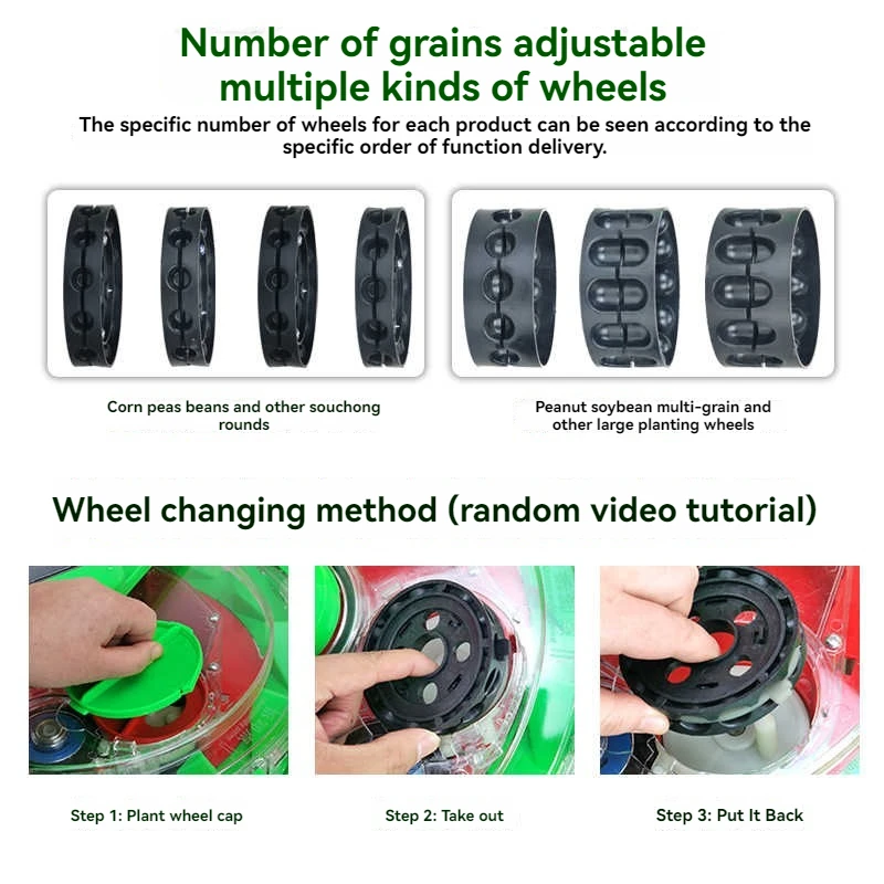 Manual Seeder Roller Seeding And Fertilizer Applicator, Row Planter Corn Planter Seeder For Soy Peanut Adjustable Sowing