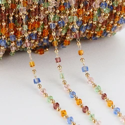 Bohemian KC Gold Bead Chain for DIY Jewelry Crafting - 1 Meter (Colorful - KC Gold)