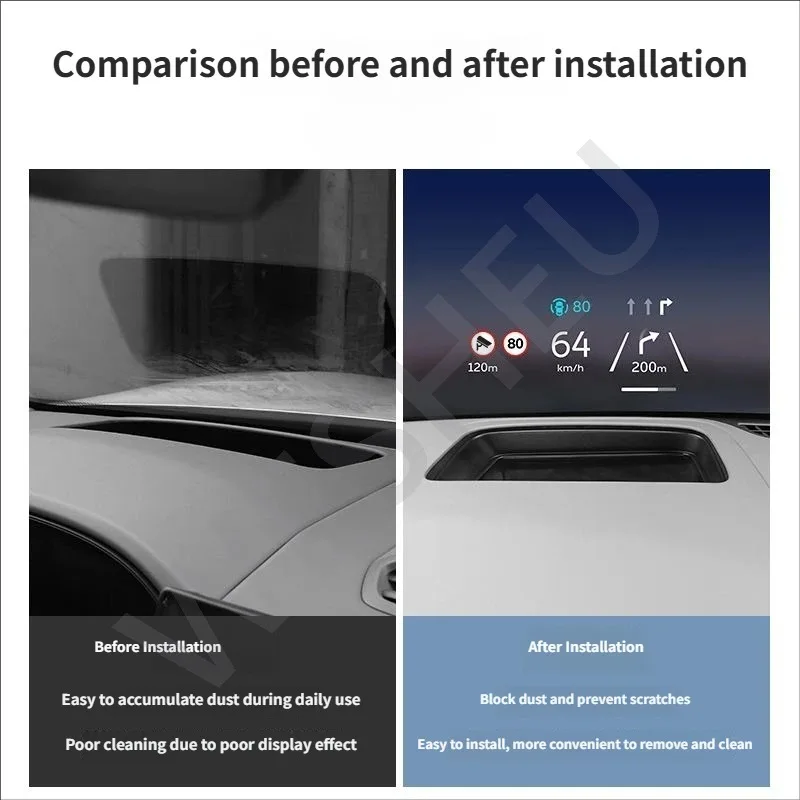 ZEEKR 7X 스페셜 HUD 헤드업 디스플레이 보호 커버 프레임 블랙 테크 안티스크래치 자동차 내부 개조 액세서리