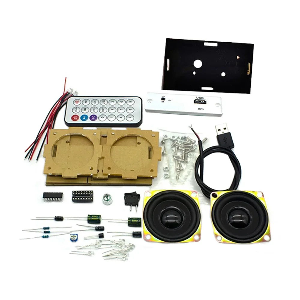 흰색 DIY 블루투스 스피커 전자 키트 DIY 납땜 프로젝트 전자 키트 교육 연습 블루투스 스테레오 스피커 키트