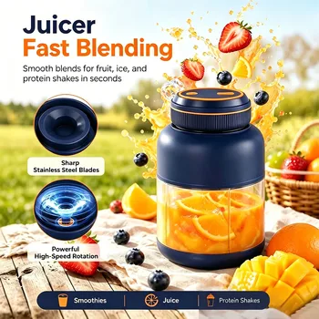 1300ML Portable Electric Juicer Blender for Home, USB Charging, Fruit Juicer, Lemon, Orange, Fruit Juicing, Outdoor Juicer 1