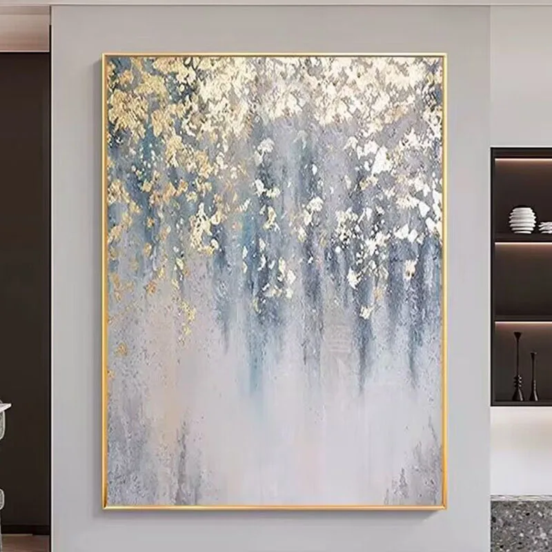 

Modern Abstract Gold Foil Scenery Painting Handmade Oil Painting Home Decoration For Bedroom Dining Room Sofa Background Paint