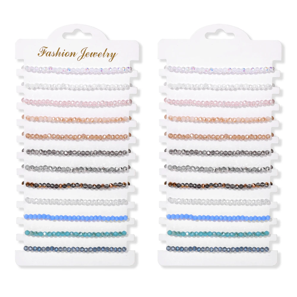 Colorful Natural Stone Adjustable Rope Bracelets - Handmade Bohemian Set with Cards (12 Pieces)