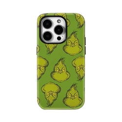 Luxury Double - Layer Christmas Phone Case with Grinch Design - iPhone 14 Plus (FLR - 327FLR10191A90)