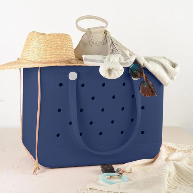 1pcs Hot Extra Large Beach Bag Summer Eva Basket Women Silicon Beach Tote  With Holes Breathable Pouch Shopping Storage Basket - Storage Bags -  AliExpress