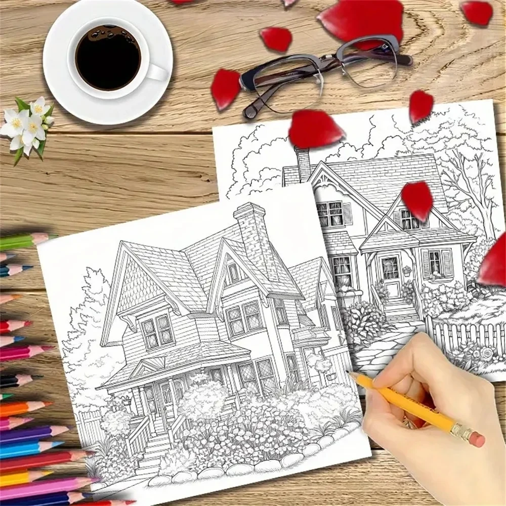 1pc Art Coloring Book 22 Page Coloring Books Gift For Birthday Party Relieve Stress Kill Time Graffiti Painting Drawing Art Book 4