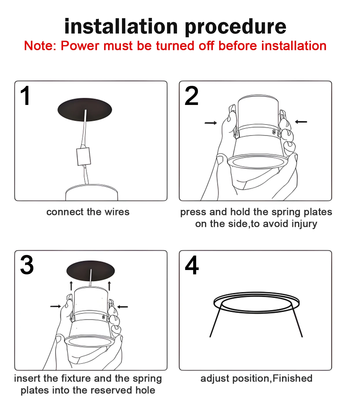 Description Picture 5 of item5pcs Tri color dimming embedded LED ceiling spotlights AC 220V 110V Adjustable angle Downlight 7W 770lm for home decoration