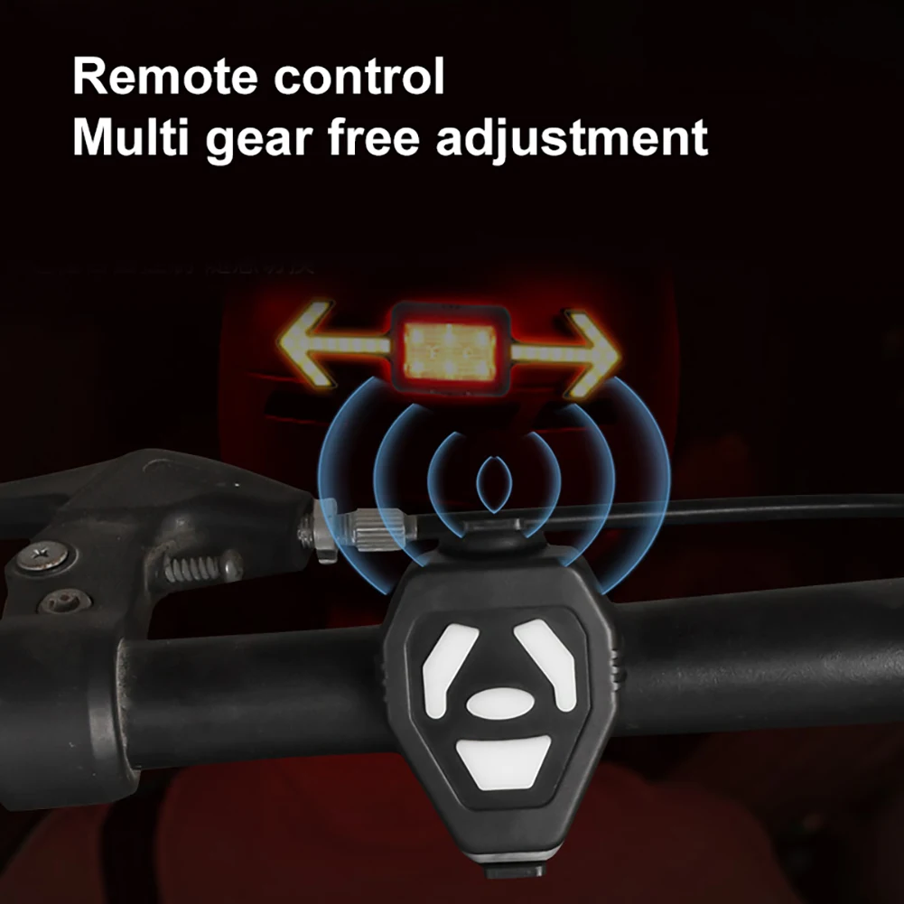 LED Bike Turn Signal Light Wireless Remote Control Rechargeable
