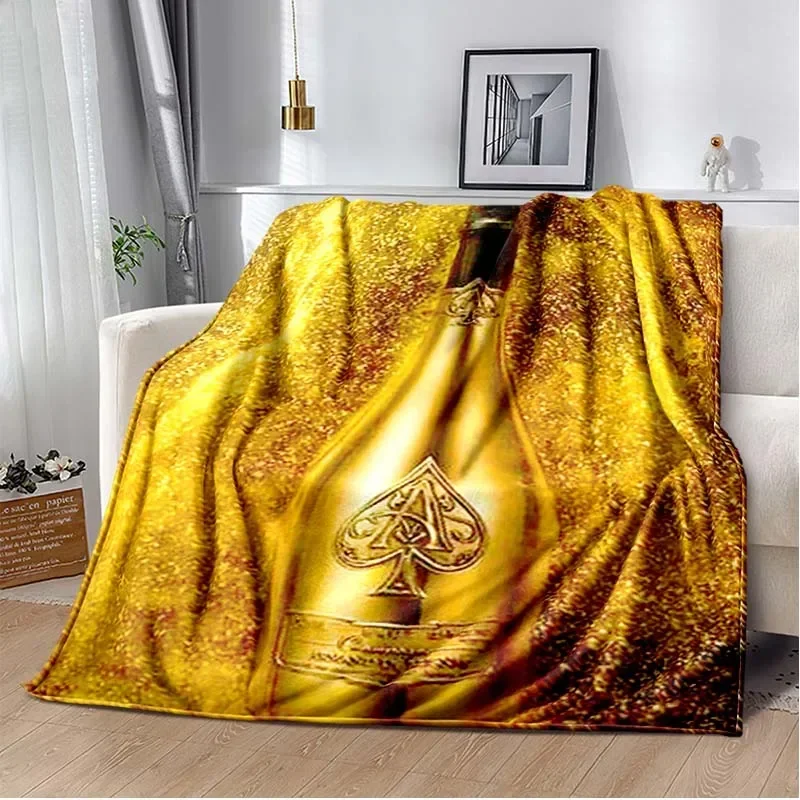 Armand De Brignac Champagne Blanket,black A,Lightweight Warm Insulation Sofa Bed Office Car Knee Pads Blankets,Decke 4