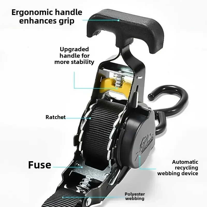 Retractable Auto Ratchet Strap Automatic Shrink Bundle Tape Retractable Belts For Motorcycles Convenience Luggage Straps