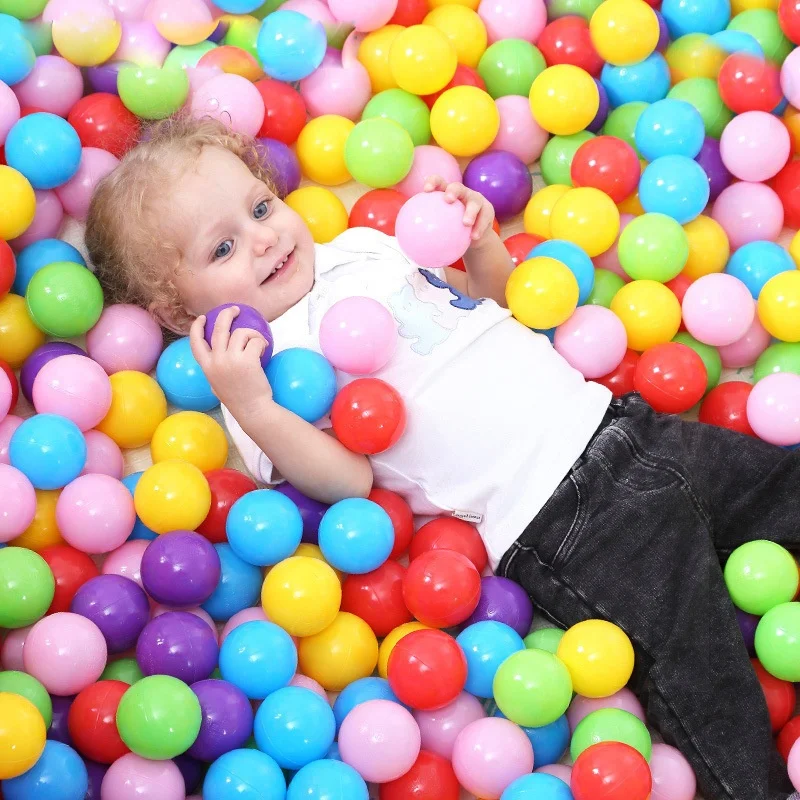 100 Pcs Eco-friendly Colorful Ball Pit Soft Plastic Ocean Ball Water Pool Ocean Wave Ball Outdoor Toys For Children Kids Baby