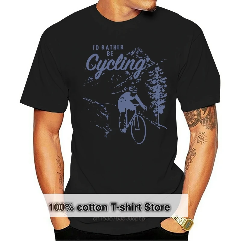

I'd Rather be Cycling Mens Bike T-shirt for Bikers Cyclists Fathers Day Tshirt