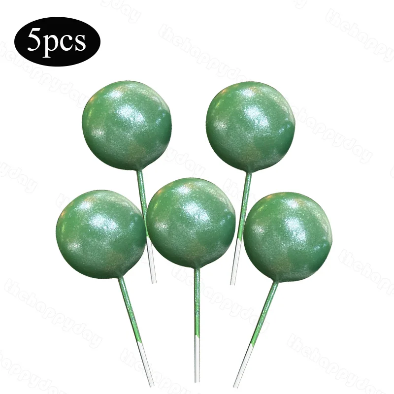 Vibrant Glitter Ball Cake Toppers