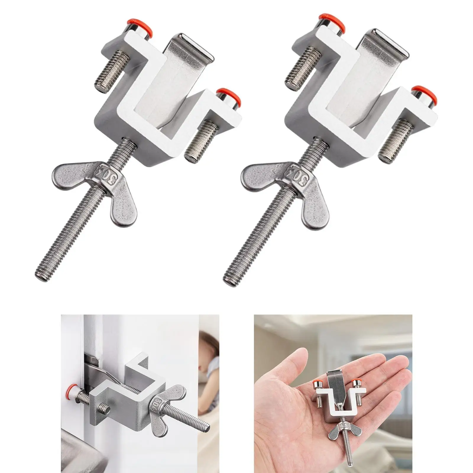 Portable Door Lock Aluminum Alloy Stable Protective Security Door Lock for Privacy Protection Traveling Dormitory Hotel Home