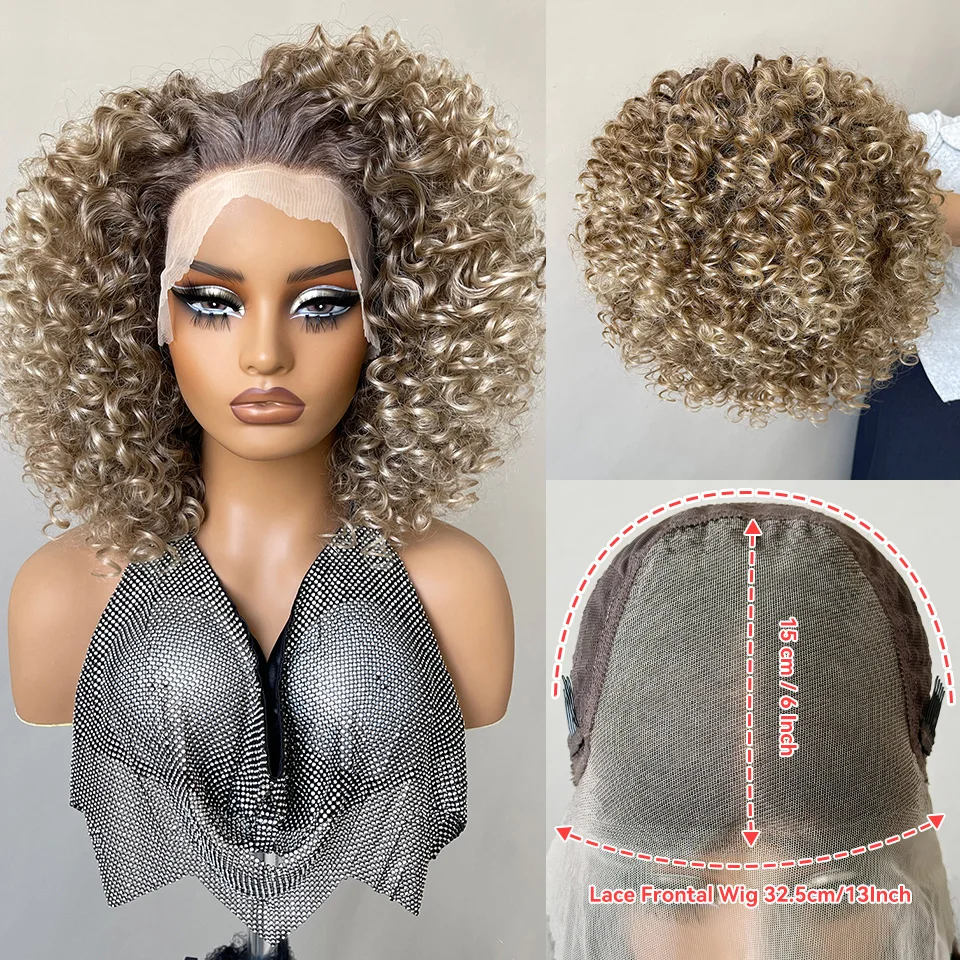 14 Inch Synthetic 13x6 Lace Front Wigs For Black Women Chocolate Brown Long Silky Straight Lace Frontal Wigs For African Female