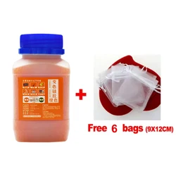 Reusable Silica Gel Moisture Absorber Beads - 250g with 6 Bags, Waterproof Desiccant (Orange)