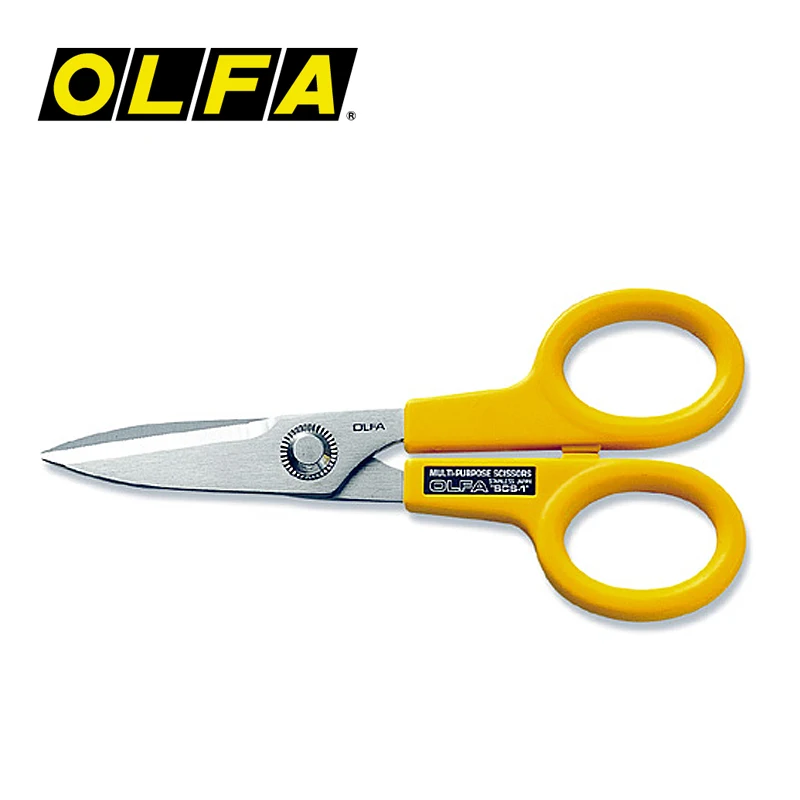 OLFA SCS-3 Fine Serrated Blade Multi-purpose Scissors Stainless Steel  Serrated Anti Slip Scissors Fabric Paper Shearing Tools - AliExpress