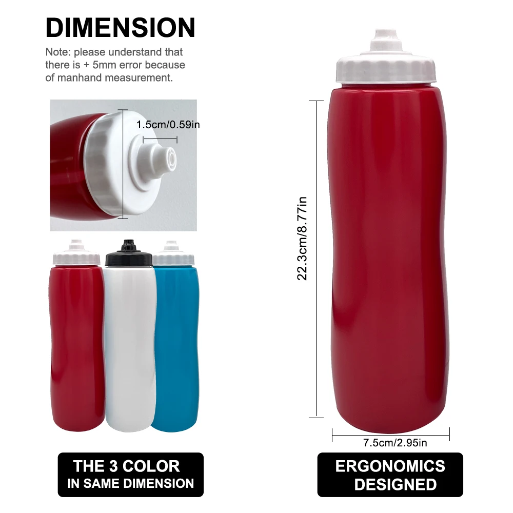 950ML Ice Hockey Water Bottle Hockey Accessories BPA Free Sports Bottle For Ice Lacrosse Football Sports Equipment