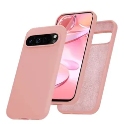 Luxury Liquid Silicone Shockproof Case - Matte Skin Feel, Solid Color, Slim & Soft Design for Google Pixel 6A (Pink)