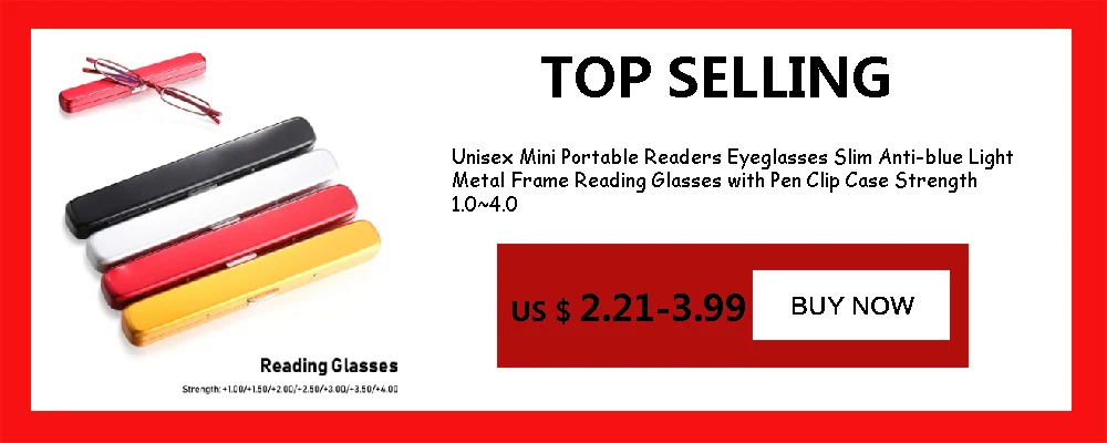 1PC Mode Mini Tragbare Clip Fall Rohr Reader Gläser Dünne Stift Lesebrille Frühling Klapp Brillen mit für Männer frauen – Detail 3