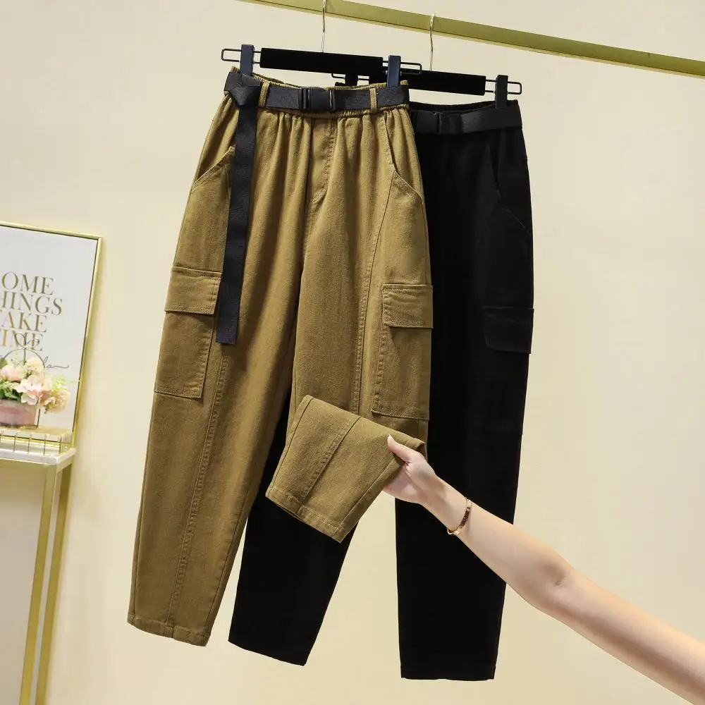 

Black Khaki Pocket Loose Spring Autumn Winter 2022 Korean Fashion Women'S Cargo Baggy Pants Harajuku Female Clothing High Waist
