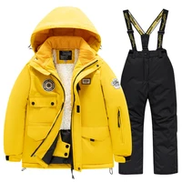 Combinaison de ski d'hiver pour enfants, pour garçons et filles, manteau épais coupe-vent et imperméable pour la chaleur et la neige, équipement de jeu 3
