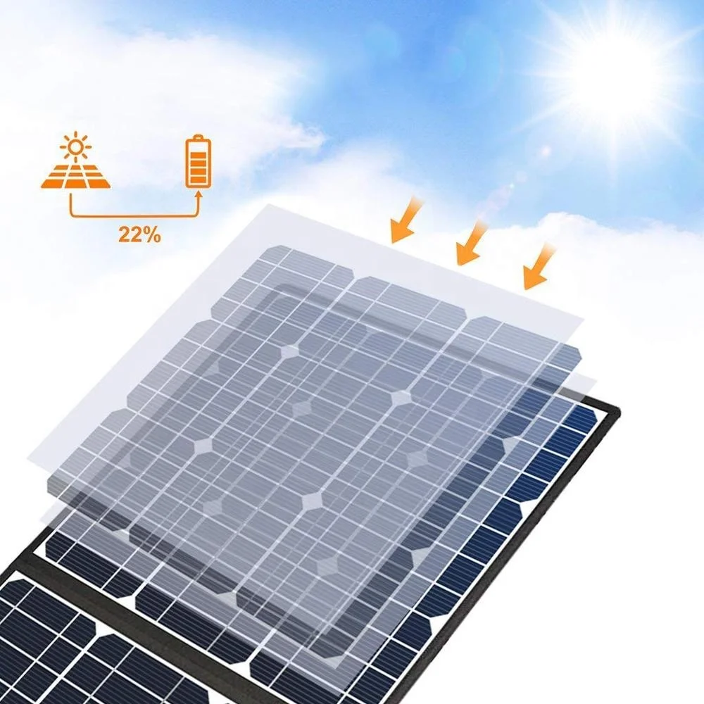 YYHC-160 Watts 12 Volts Portable Solar Panel Kit Charger Foldable Mono Solar Charger 3 Output Ports for Generator