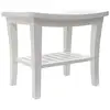 Teak Shower Bench Durable Shelf Indoor Outdoor Spa Bath Deck White Wood 252lb Cap 20x13.5x17.5 1