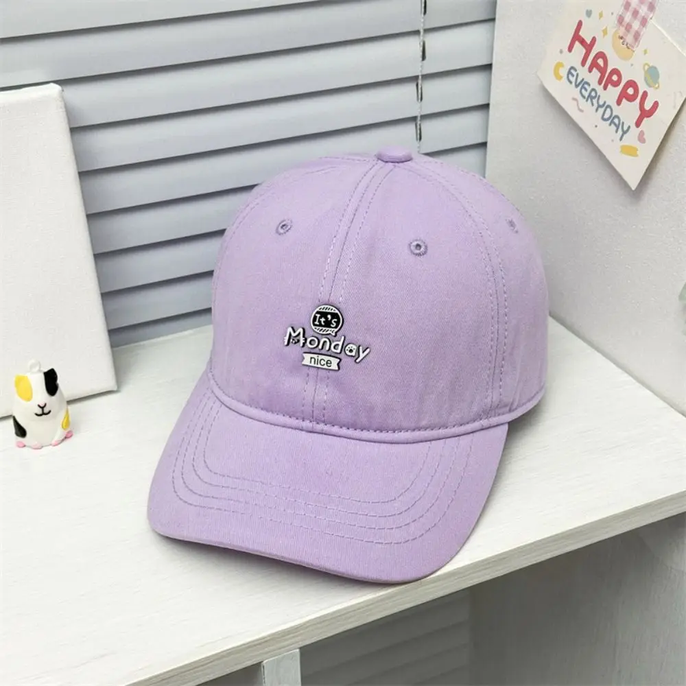 Korean Style Children Candy Color Baseball Hat Letter Embroidery Anti-UV Summer Sun Hat Quick-dry Cute Girls Peaked Cap Baby