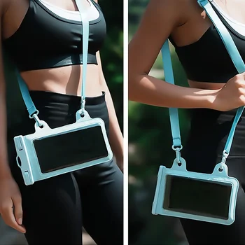 Borsa impermeabile a tracolla per telefono con touchscreen, custodia impermeabile IPX8 per telefono per drifting, nuoto, immersioni e conservazione del telefono all'aperto