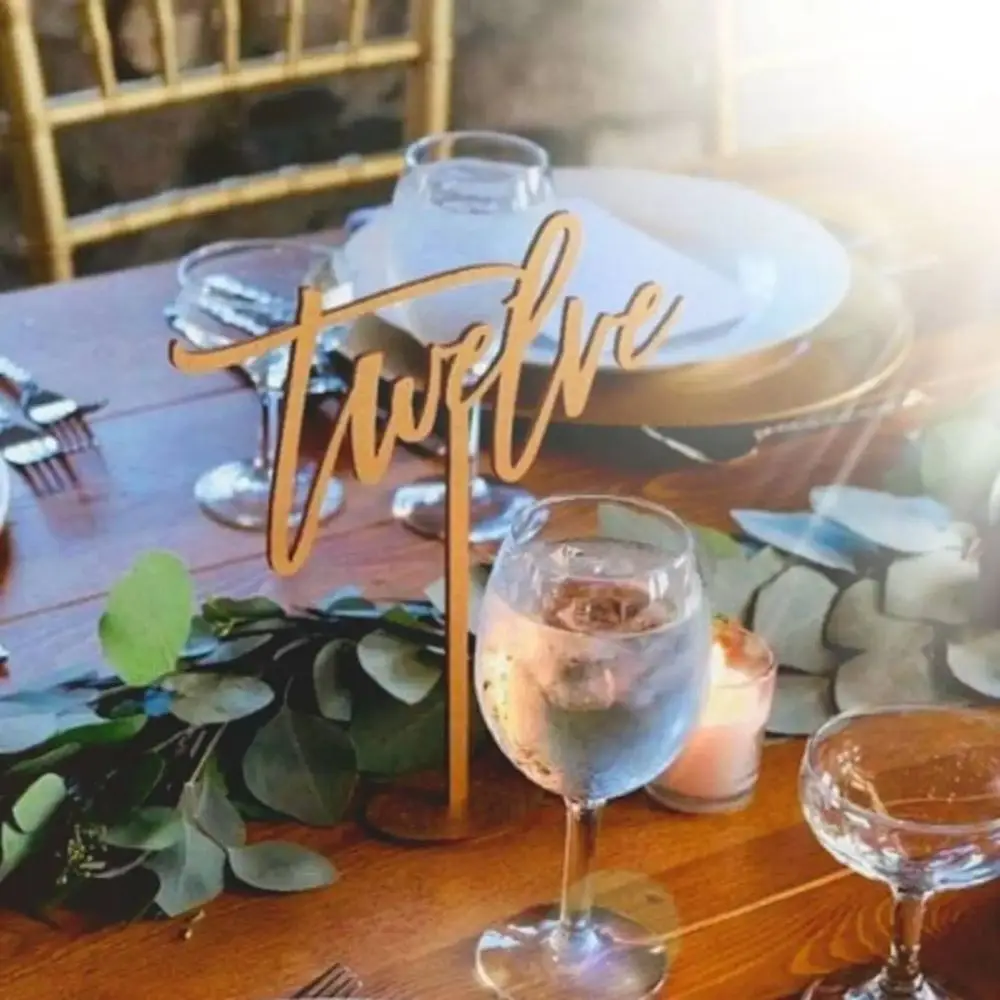 Wedding Wooden Table Numbers With Base Laser Cut Birthday Party Decor Gifts Rustic Wedding Reception Table Centerpieces