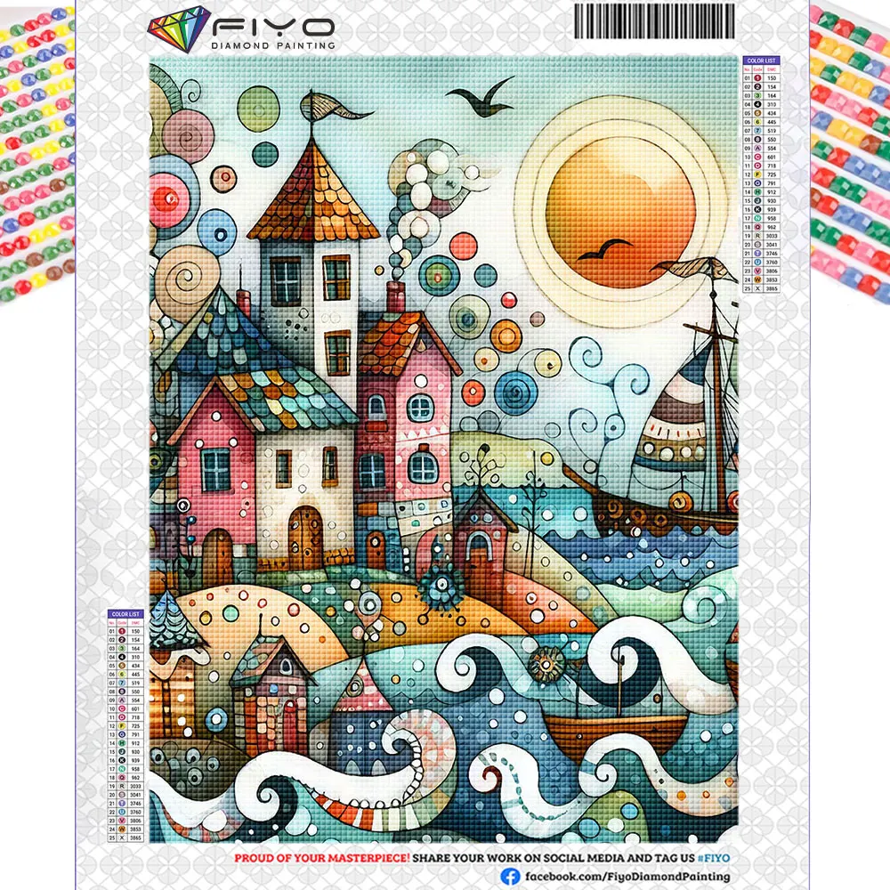 5D Diamantmalerei Landschaft – 30x40 Cm, Rund, Komplett Set
